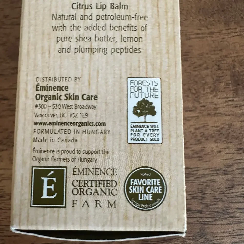 NEW Eminence Organic Skin Care Lip Trio Kit Exfoliate Plump Hydrate 3Pc .27fl Oz
